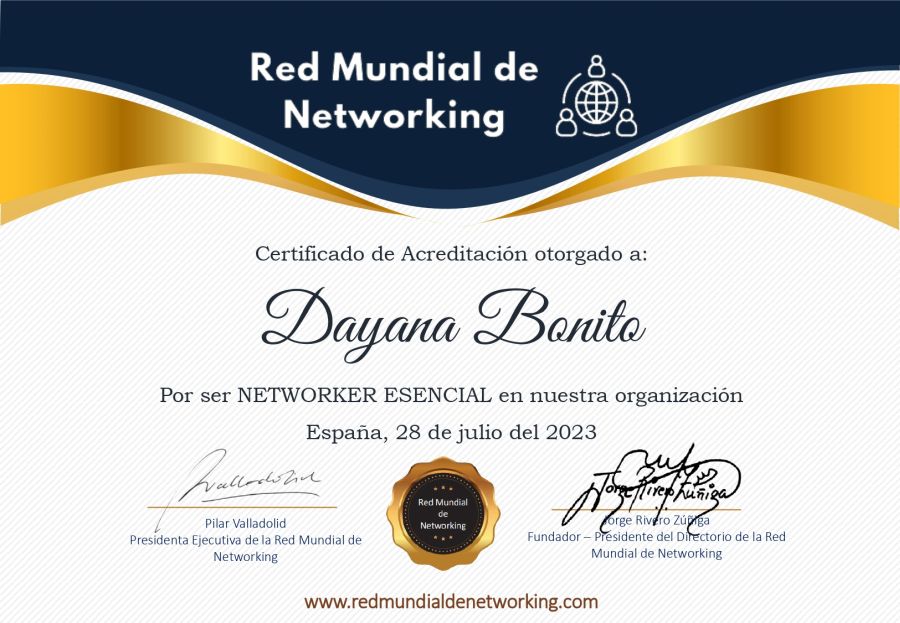 Certificado de Acreditación de Dayana Bonito